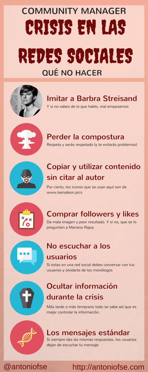 Community Manager: Crisis en las Redes Sociales. Qué no hacer (Infografía)