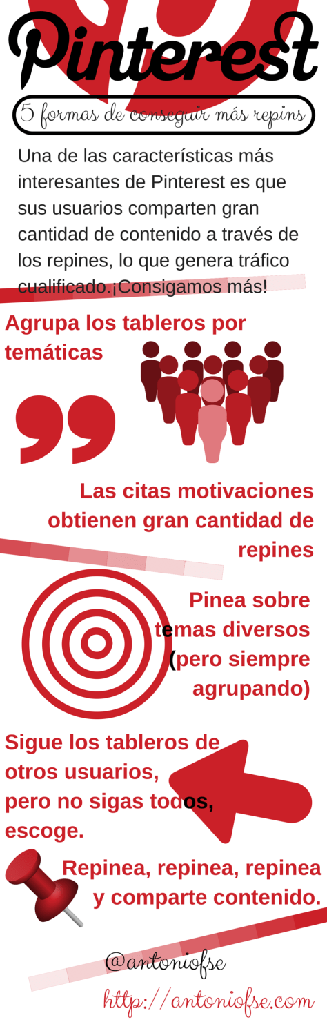 Pinterest: 5 formas para conseguir mas repins (Infografía)