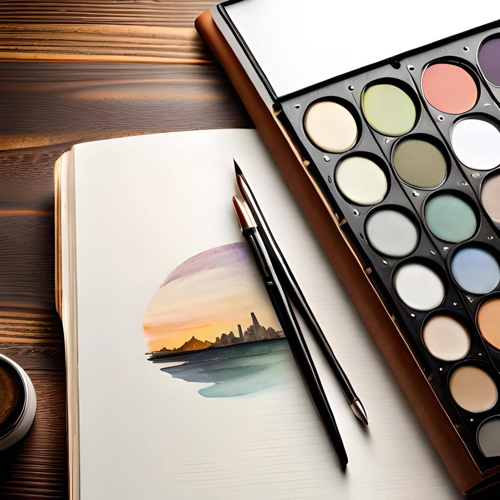 Sketchbook e instrumentos de dibujo