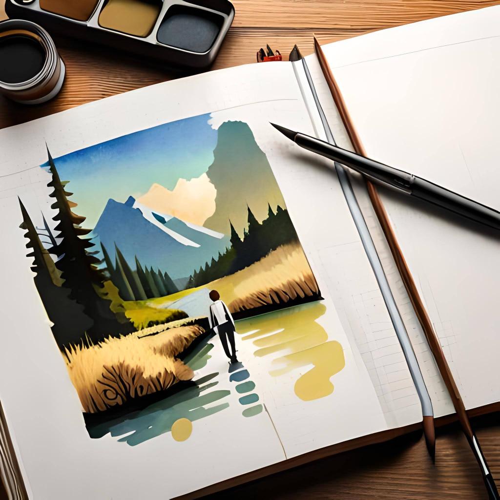 Sketchbook e instrumentos de dibujo